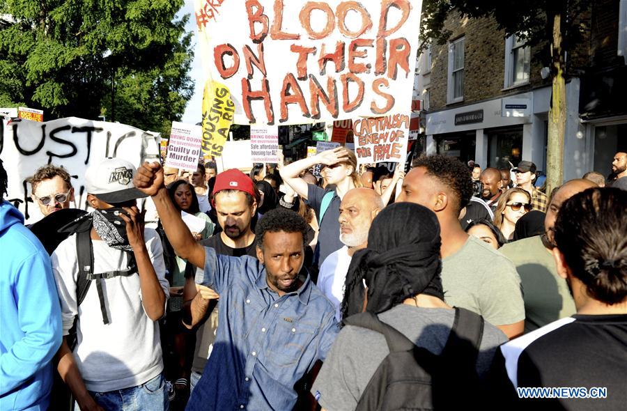 BRITAIN-LONDON-GRENFELL TOWER-FIRE-PROTEST