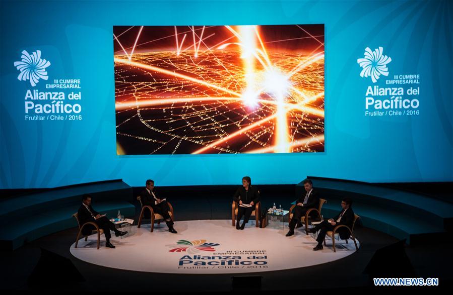 The session 'Future Vision' is held during the 3rd Pacific Alliance Business Summit in Frutillar City, Chile, on June 30, 2016. 