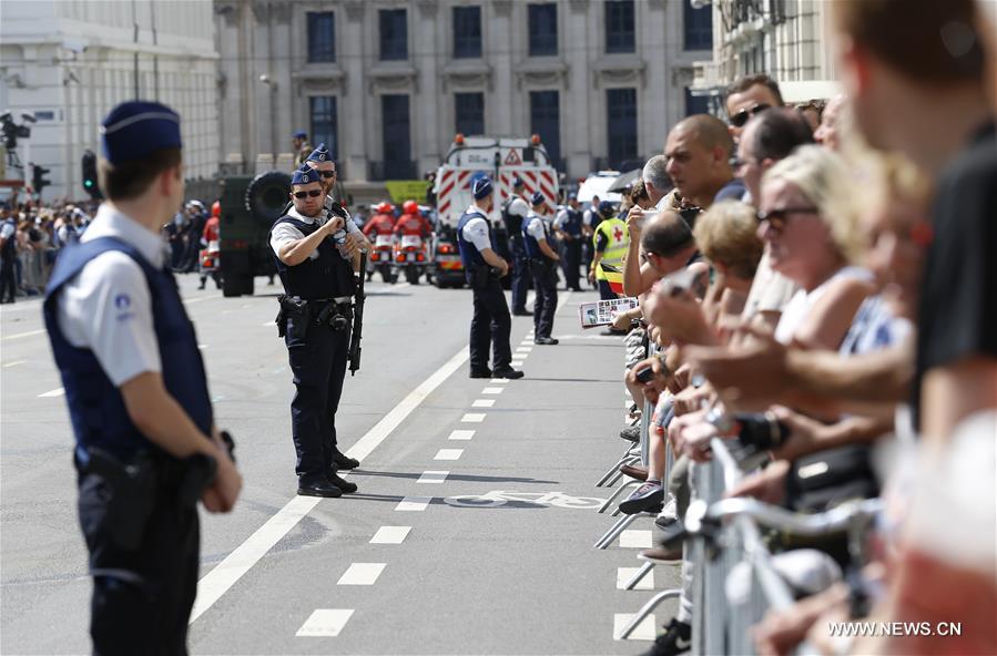 Belgian Special Forces soldiers attend the Military Parade to celebrate Belgium's National Day in Brussels, Belgium, July 21, 2016. 