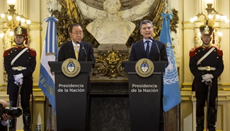 Argentinean president meets with UN chief in Buenos Aires