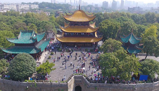 People visit Yueyang Tower in central China