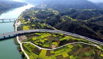 Aerial photos show Anhui segment of Huizhou-Hangzhou Highway in east China