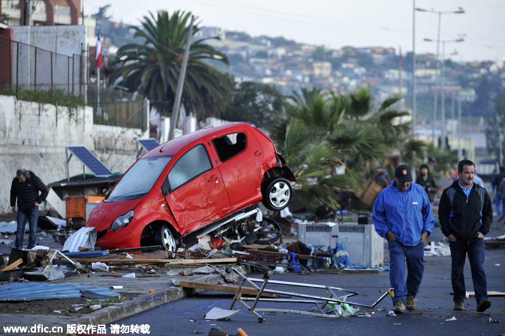 智利8 4级地震引发海啸8人死亡百万人疏散 组图 国际频道 新华网