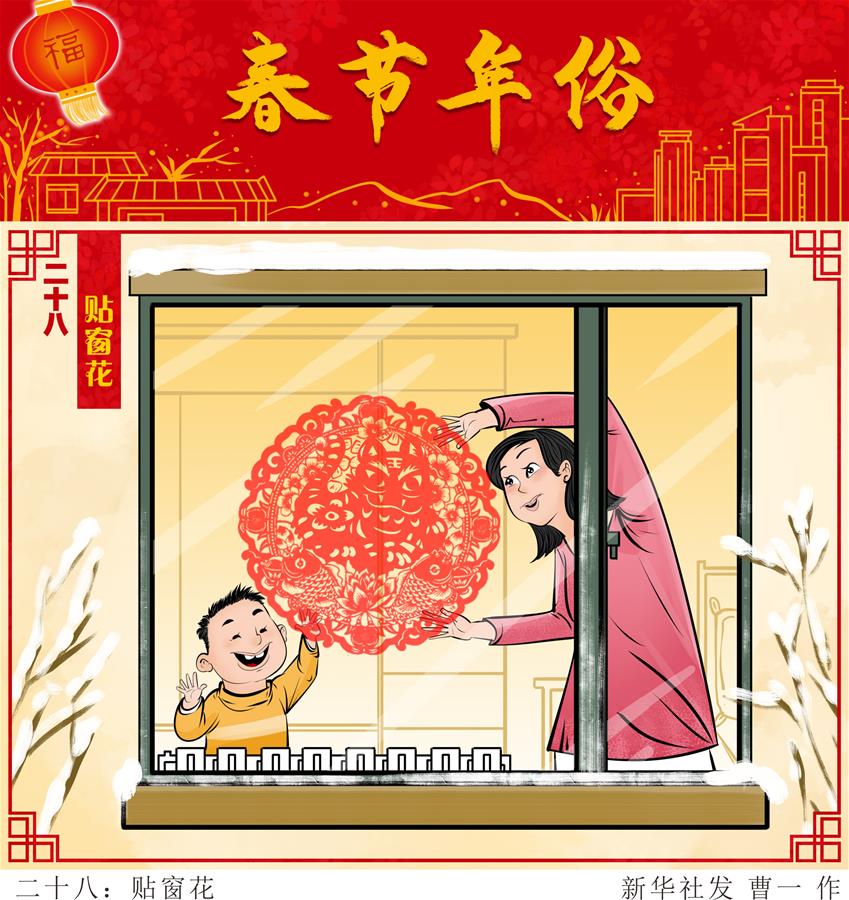 春节年俗丨二十八贴窗花