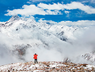 邂逅贡嘎雪山