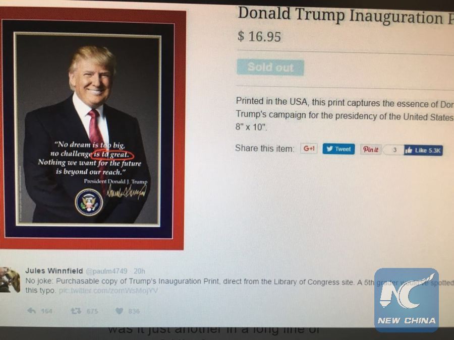 Inauguration poster deals typo