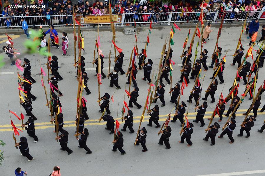 #CHINA-GUIZHOU-MIAO ETHNIC GROUP-SISTERS FESTIVAL (CN) 