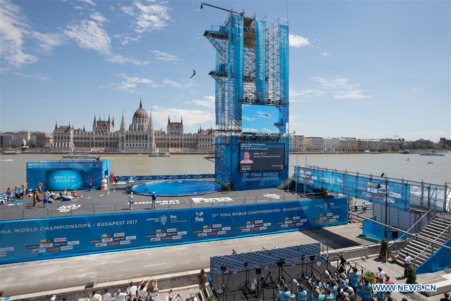 Steve Lo Bue wins gold of Men's 27m High Diving at FINA Worlds Xinhua