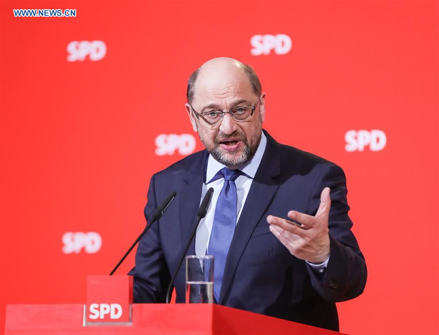 GERMANY-BERLIN-SPD-SCHULZ-RESIGNATION