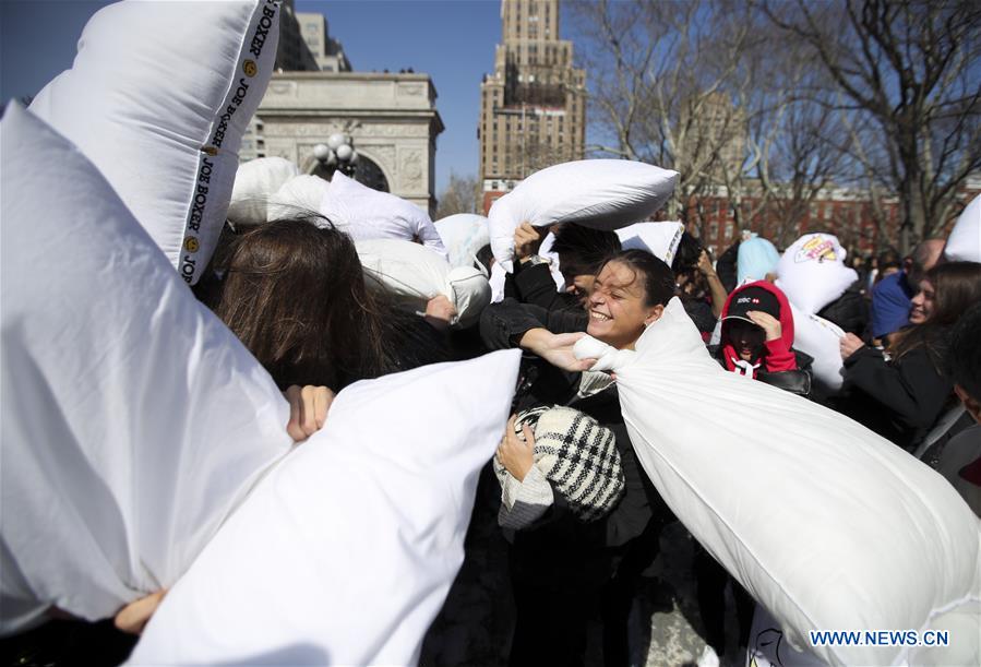 U.S.-NEW YORK-PILLOW FIGHT