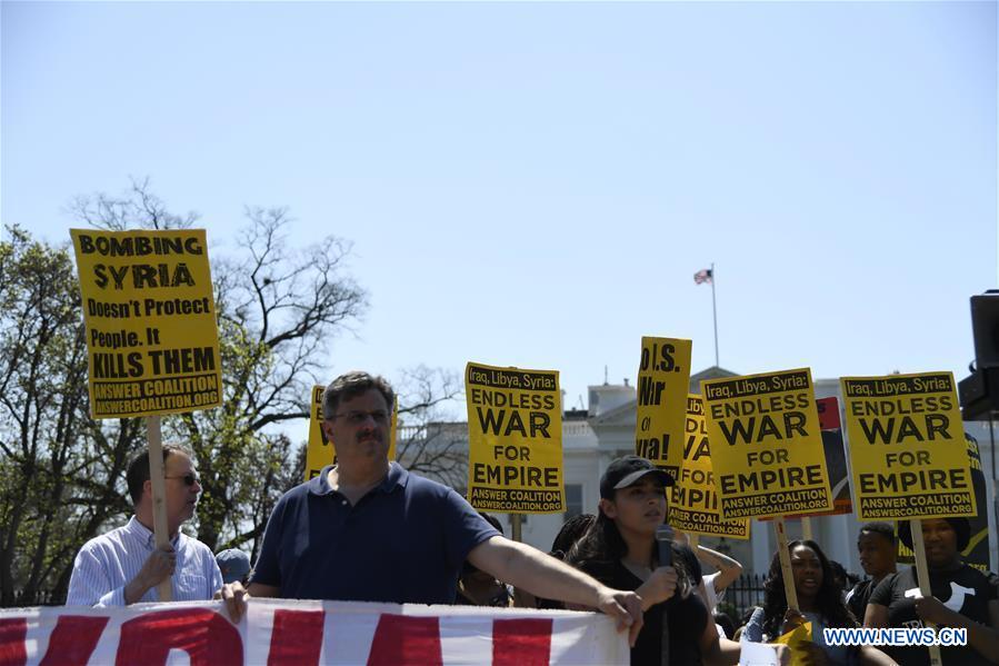 U.S.-WASHINGTON D.C.-STRIKE-SYRIA-PROTEST