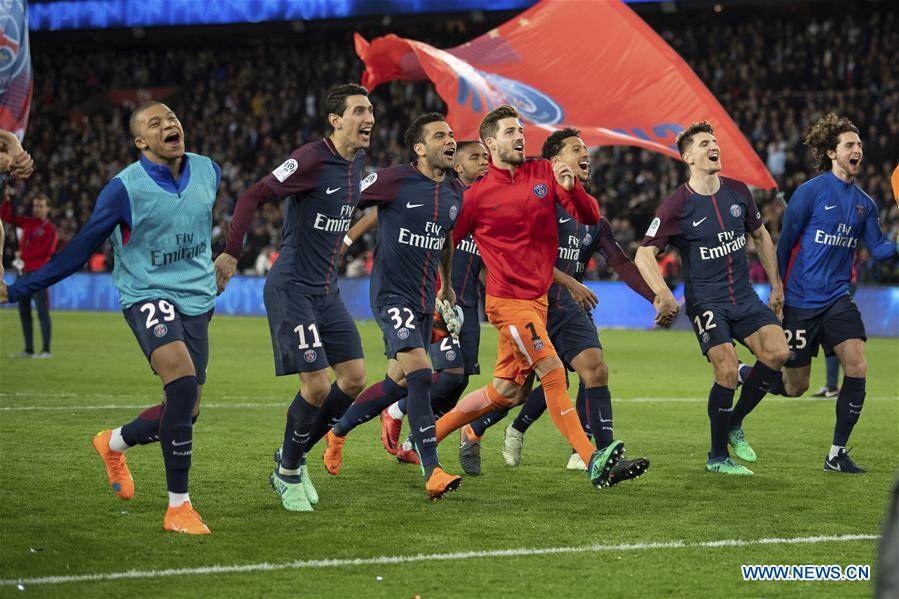 Paris Saint-Germain wins French Ligue 1 2017-18 champion - Xinhua