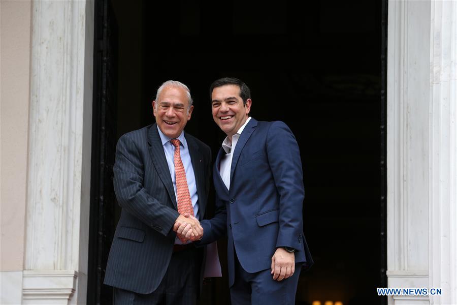 GREECE-ATHENS-PM-OECD-SECRETARY-GENERAL-MEETING