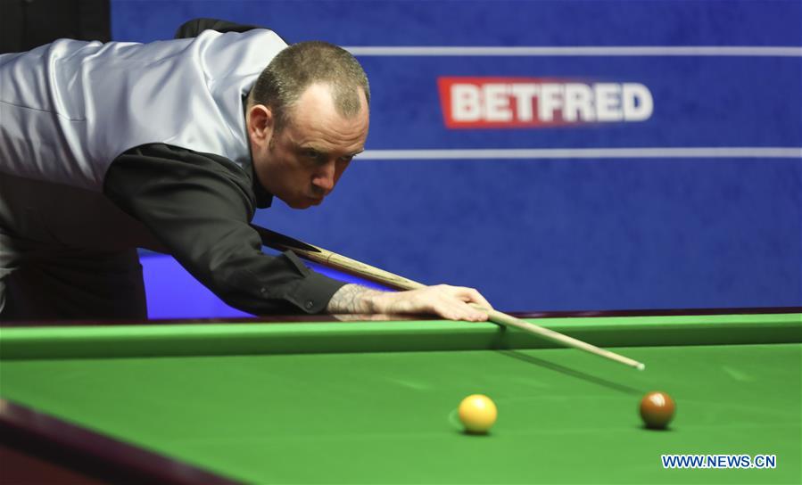 wales competes during the semifinal match against barry hawkins