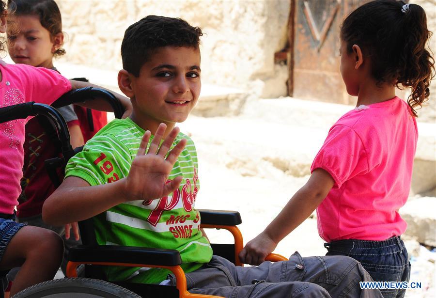 SYRIA-ALEPPO-SYRIAN BOY-PARALYSIS LEFT BY WAR