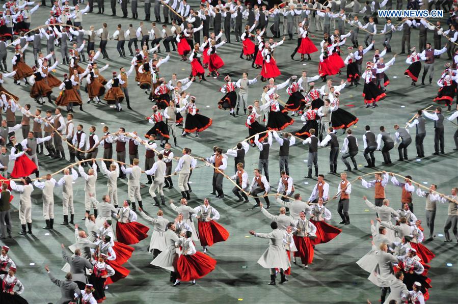 XXVI Latvian Song and Dance Festival held in Riga, Latvia Xinhua