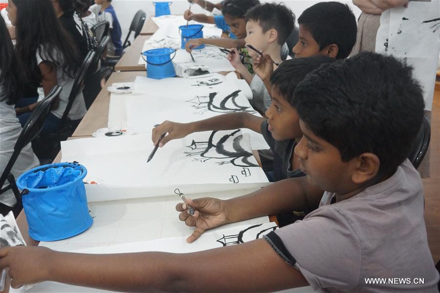 SRI LANKA-COLOMBO-ART-CHINESE PAINTING-TRAINING CLASS