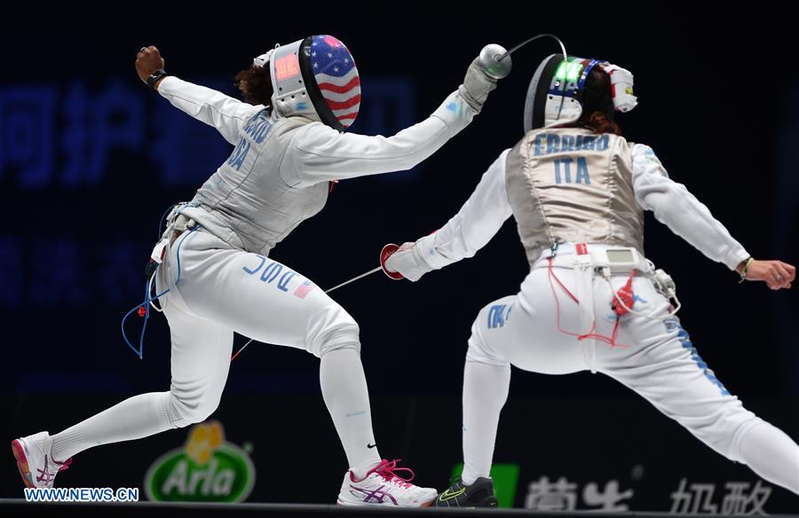 Highlights of Fencing World Championships in Wuxi, E China's Jiangsu