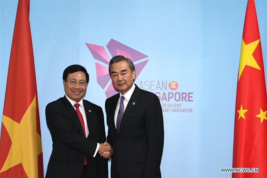 SINGAPORE-CHINA-VIETNAM-WANG YI-PHAM BINH MINH-MEETING