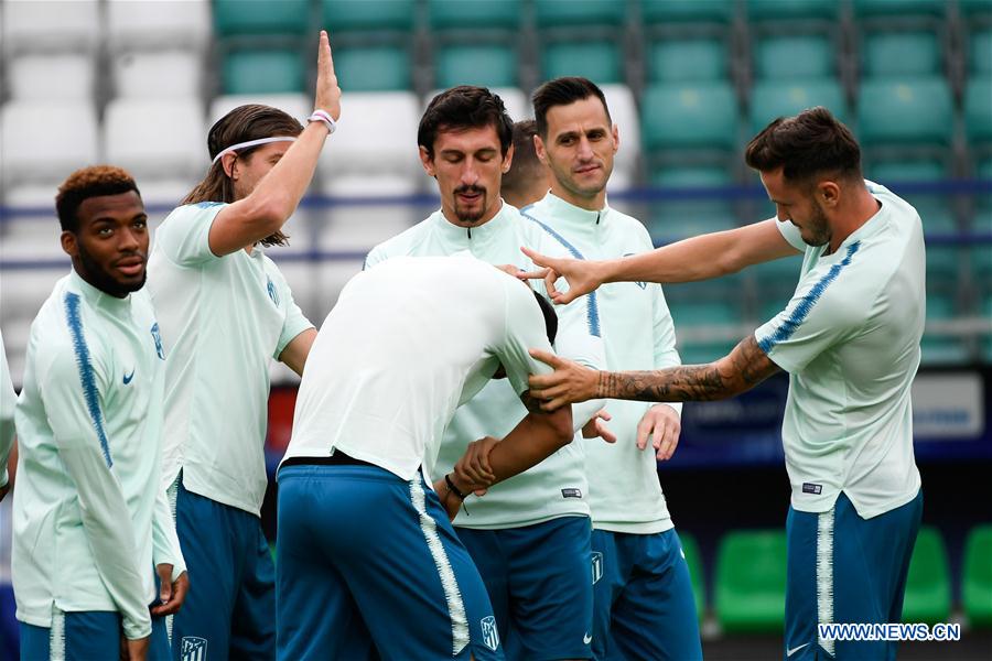 (SP)ESTONIA-TALLINN-UEFA SUPER CUP-ATLETICO MADRID-TRAINING