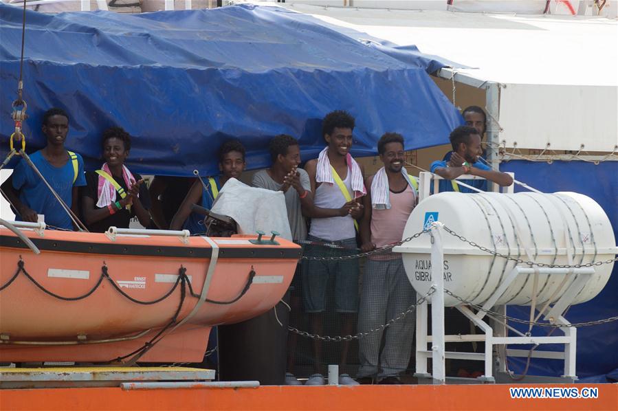 MALTA-SENGLEA-HUMANITARIAN VESSEL-MIGRANTS-DOCKING