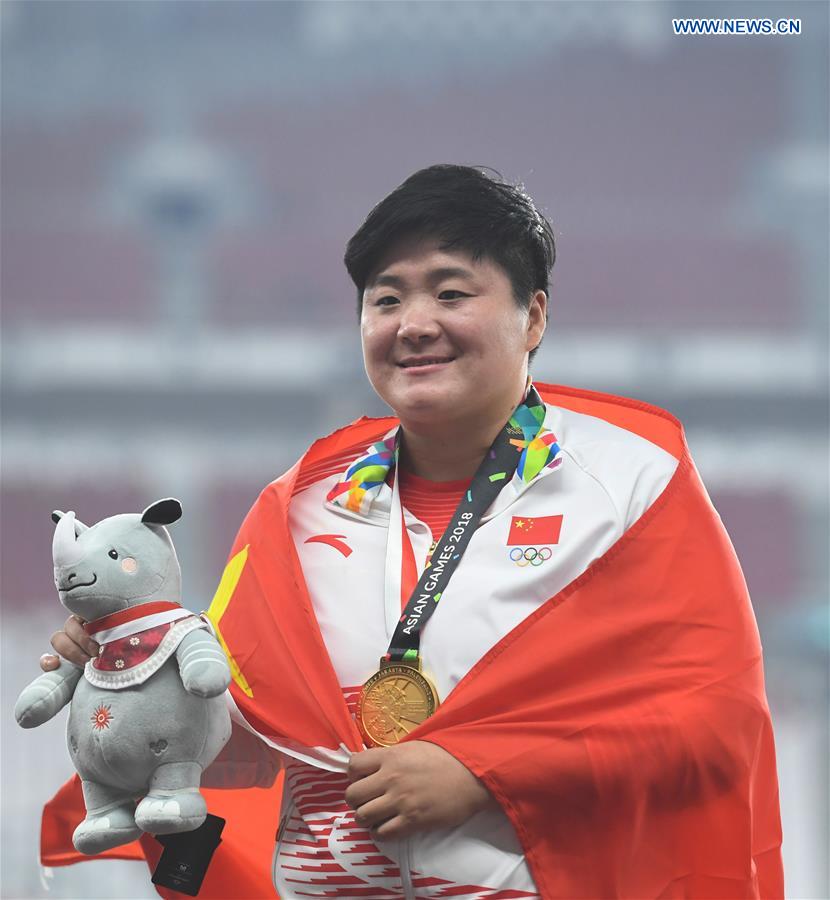 (SP)INDONESIA-JAKARTA-ASIAN GAMES-ATHLETICS-WOMEN'S SHOT PUT