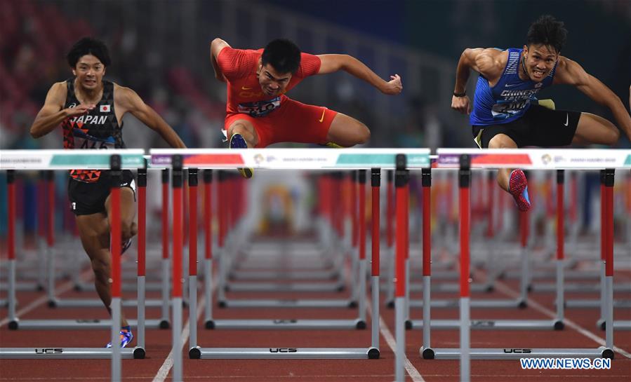 (SP)INDONESIA-JAKARTA-ASIAN GAMES-ATHLETICS-MEN'S 110M HURDLES