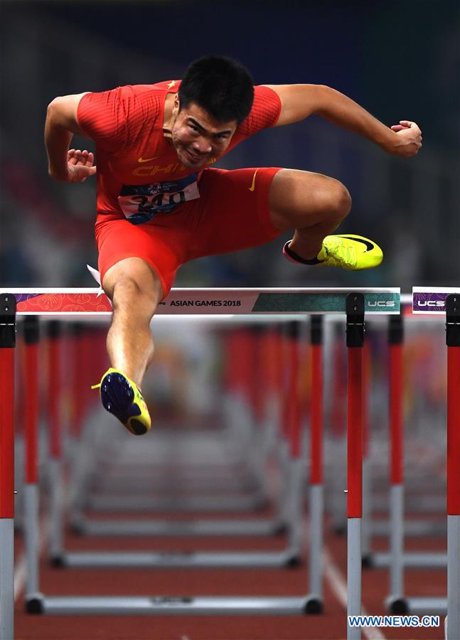 (SP)INDONESIA-JAKARTA-ASIAN GAMES-ATHLETICS-MEN'S 110M HURDLES