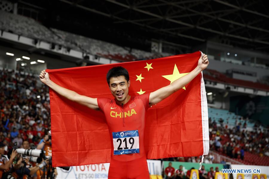 (SP)INDONESIA-JAKARTA-ASIAN GAMES-ATHLETICS-MEN'S 110M HURDLES