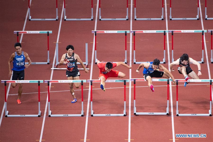 (SP)INDONESIA-JAKARTA-ASIAN GAMES-ATHLETICS-MEN'S 110M HURDLES