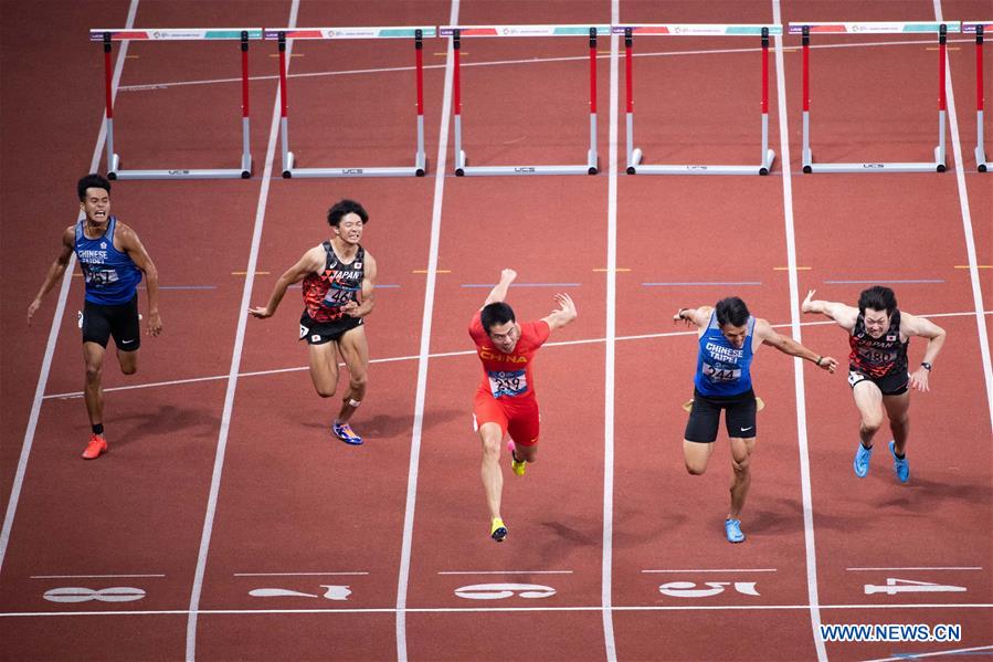 (SP)INDONESIA-JAKARTA-ASIAN GAMES-ATHLETICS-MEN'S 110M HURDLES