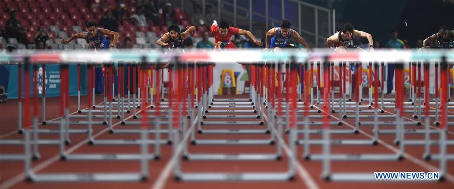 (SP)INDONESIA-JAKARTA-ASIAN GAMES-ATHLETICS-MEN'S 110M HURDLES