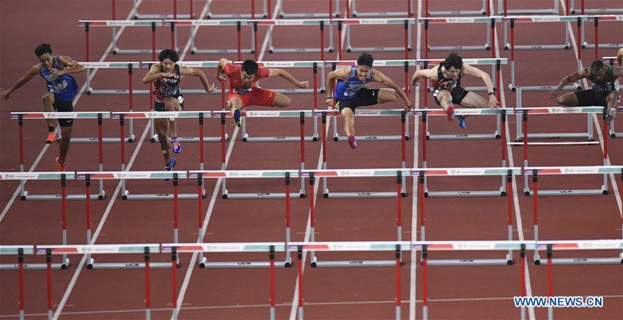 (SP)INDONESIA-JAKARTA-ASIAN GAMES-ATHLETICS-MEN'S 110M HURDLES