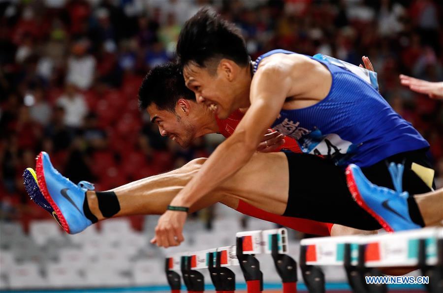 (SP)INDONESIA-JAKARTA-ASIAN GAMES-ATHLETICS-MEN'S 110M HURDLES