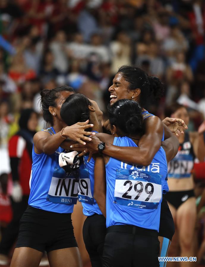 (SP)INDONESIA-JAKARTA-ASIAN GAMES-ATHLETICS-WOMEN'S 4X400M RELAY