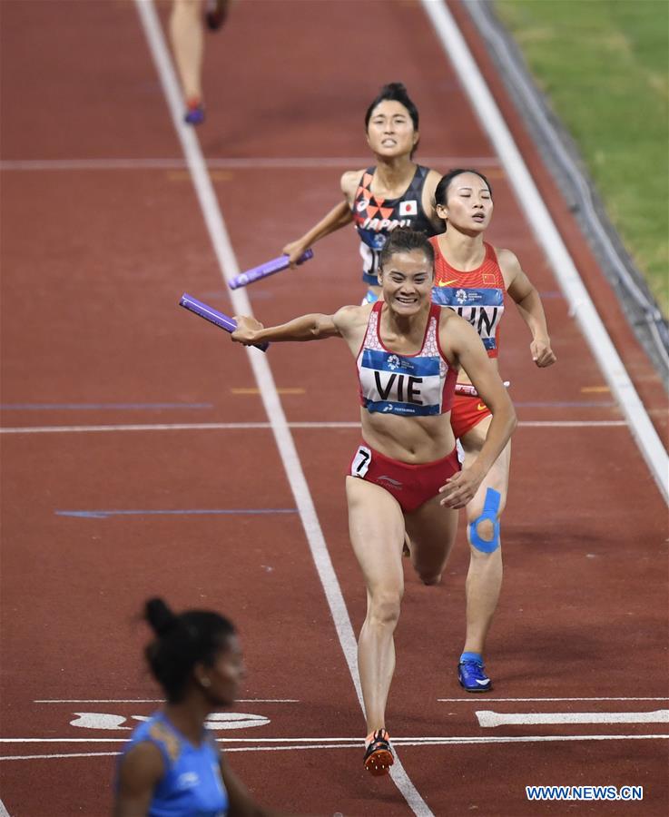 (SP)INDONESIA-JAKARTA-ASIAN GAMES-ATHLETICS-WOMEN'S 4X400M RELAY