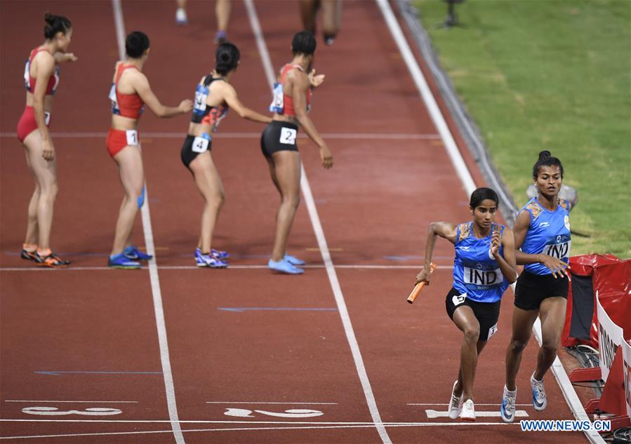 (SP)INDONESIA-JAKARTA-ASIAN GAMES-ATHLETICS-WOMEN'S 4X400M RELAY