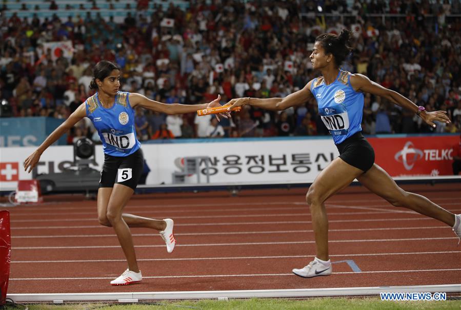 (SP)INDONESIA-JAKARTA-ASIAN GAMES-ATHLETICS-WOMEN'S 4X400M RELAY