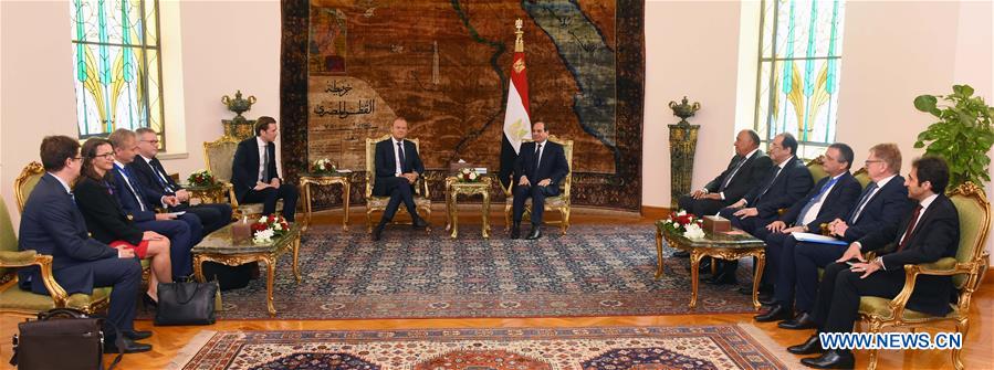 EGYPT-CAIRO-PRESIDENT-EUROPEAN COUNCIL PRESIDENT-AUSTRIAN CHANCELLOR-MEETING