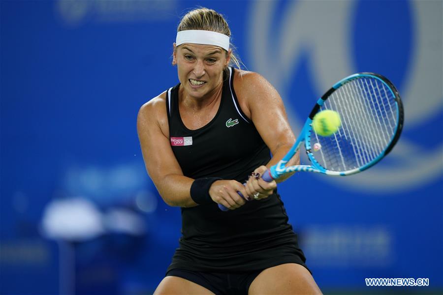 Highlights of singles second round match at WTA Wuhan Open Xinhua