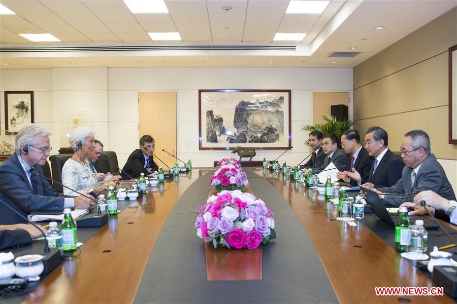 U.S.-NEW YORK-CHINA-WANG YI-LAGARDE-MEETING