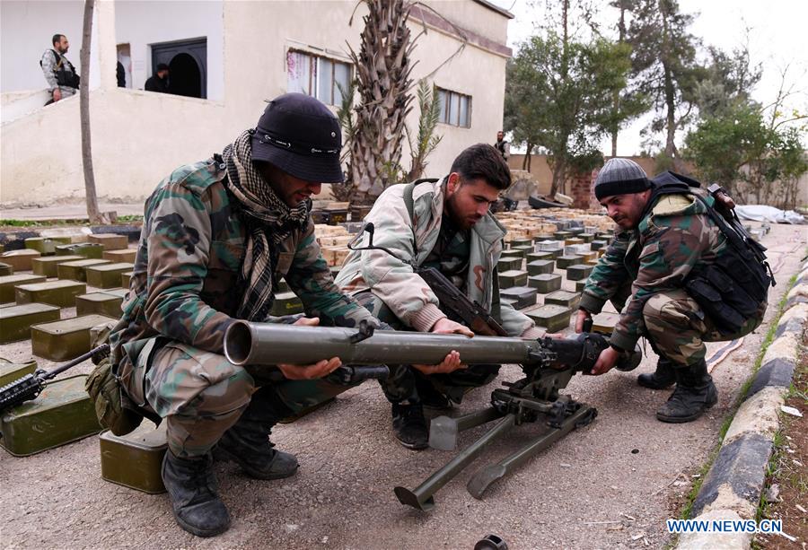 SYRIA-DARAA-CONFISCATED WEAPONS AND AMMUNITION