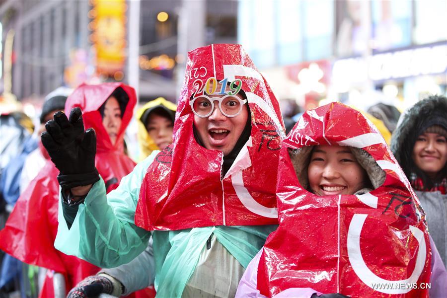 U.S.-NEW YORK-TIMES SQUARE-NEW YEAR CELEBRATION