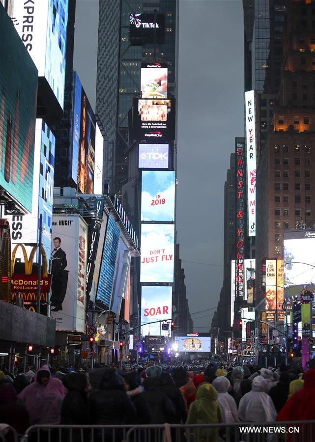 U.S.-NEW YORK-TIMES SQUARE-NEW YEAR CELEBRATION