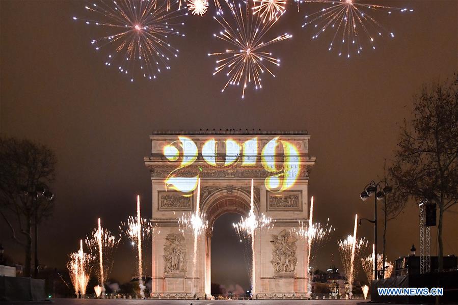 FRANCE-PARIS-NEW YEAR-TRIUMPHAL ARCH-PROJECTION AND FIREWORK SHOW