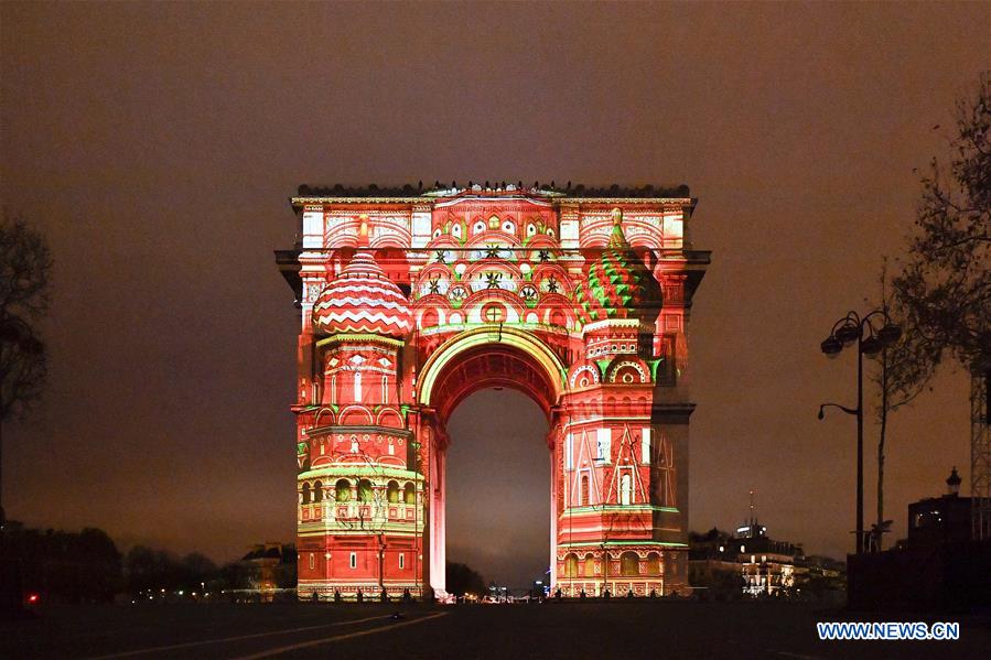 FRANCE-PARIS-NEW YEAR-TRIUMPHAL ARCH-PROJECTION AND FIREWORK SHOW