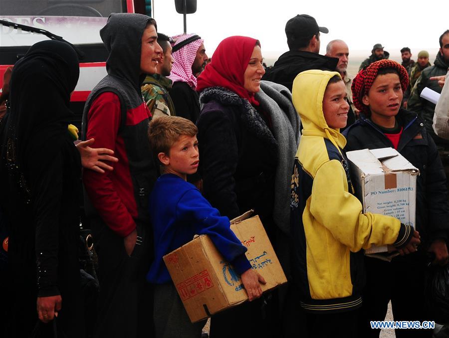 SYRIA-HOMS-RUKBAN CAMP-CIVILIANS-ARRIVAL