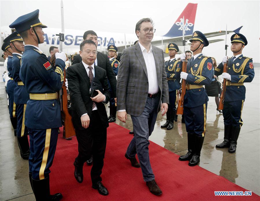 (BRF)CHINA-BEIJING-BELT AND ROAD FORUM-SERBIAN PRESIDENT-ARRIVAL (CN)