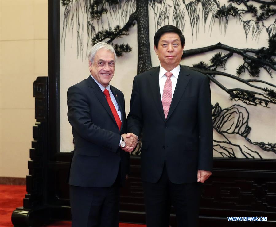 (BRF)CHINA-BEIJING-BELT AND ROAD FORUM-LI ZHANSHU-CHILEAN PRESIDENT-MEETING (CN)