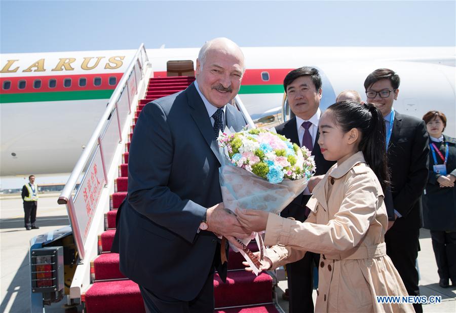 (BRF)CHINA-BEIJING-BELT AND ROAD FORUM-BELARUSIAN PRESIDENT-ARRIVAL (CN)